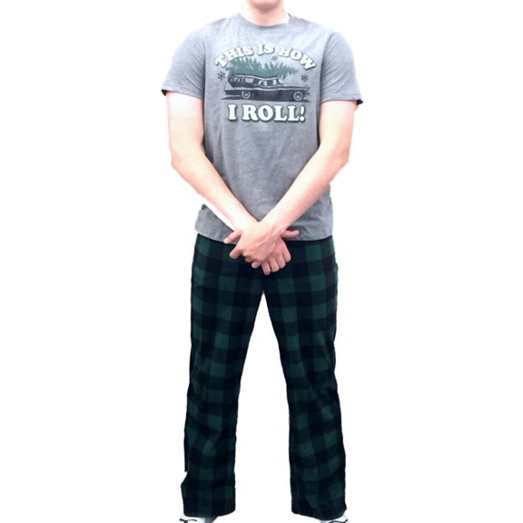 Mens This is How I Roll Set Fleece Lounge Pants & T-Shirt Holidays Pajamas
