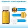 thumbnail image 3 of Uxcell Small Glass Sample Bottles with Lids, 5 pcs 5ml Amber Glass Vials with White Screw Caps Mini Leak Proof Reagent Sealed Bottles with Scale for Solid Liquid Powder Storage, 3 of 6