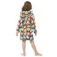 thumbnail image 4 of FORMRS Niños Bathrobe Unisex Hooded Robe Soft Plush Pajamas Sleepwear, Size 10-12T, Yellow Checkered Daisy, 4 of 7