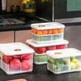 thumbnail image 3 of melotizhi Refrigerator Preservation Storage Box Plastic Transparent Box With Lid Drain Refrigerator Sorting Box Divided Storage Box, Clear, 3 of 8