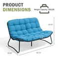 thumbnail image 6 of Crestlive 2-Seater Outdoor Patio Loveseat with Soft Cushions, All-Weather Outdoor Couch Patio Furniture, Blue, 6 of 9