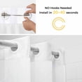 thumbnail image 2 of No Hook Shower Curtain with Snap in Liner, Watercolor Country Flowers Waterproof Bath Curtain Double Layers with See Through Top Window, Red Yellow Blue Floral Art Hotel Shower Curtains 48x72in, 2 of 9