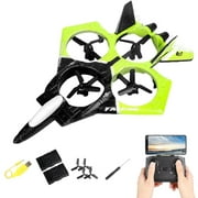 Kid Odyssey Remote Control Airplane for Beginners, 2.4Ghz Foam RC Airplanes Helicopter Quadcopter Drones for Adults Kids Boys, Spinning Drone, Gravity Sensing, Stunt Roll, Cool Light, with 2 Battery