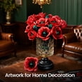 thumbnail image 6 of Red Poppy Bouquet Building Set, Compatible with Lego Flowers for Adults - Artificial Fake Flowers Botanical Collection - Veterans Day Home Decorations & Gift for Christmas, 6 of 8