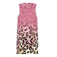 thumbnail image 3 of Glam Pink Glitter Leopard Pattern Spring Summer Dresses for Women Fashion T-shirt Dress Casual Sleeveless Loose Sundress with Pockets, 3 of 5