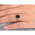 thumbnail image 2 of Bridal Set 2.50 Carat Cushion Cut Black Diamond Moissanite Engagement Ring Set On 10k Rose Gold Art Deco Style Anniversary Gift, 2 of 6