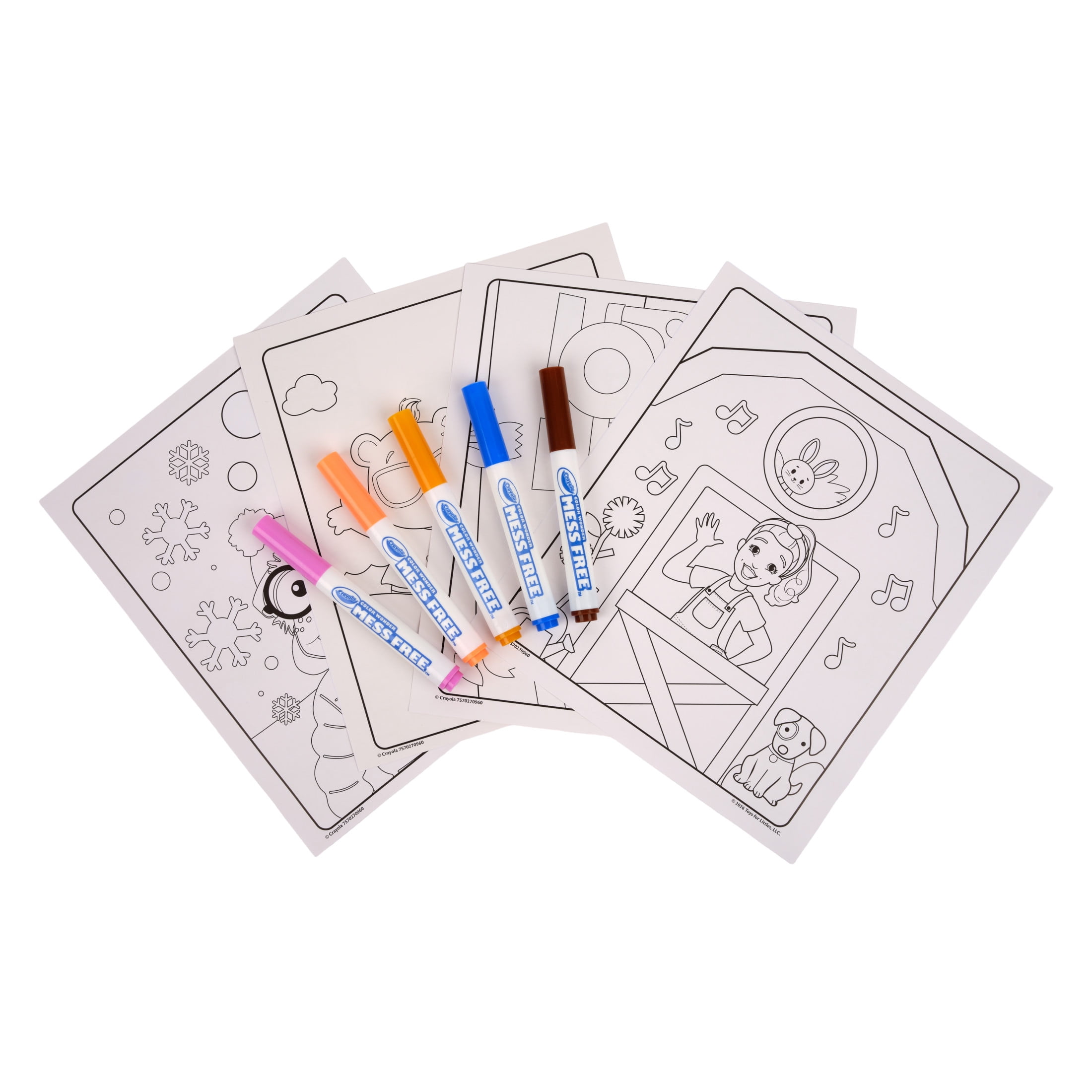 Crayola Color Wonder Ms. Rachel Mess Free Coloring Set, 18 Pgs, With Markers, Travel Activities, Preschool Arts and Crafts, Back to School Gift for Toddlers, Ages 3+