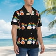 thumbnail image 3 of Balery Happy Pride Gnome Camisas hawaianas de manga corta para hombre, camisas playeras de corte holgado, camisas de vacaciones con botones,Large, 3 of 7