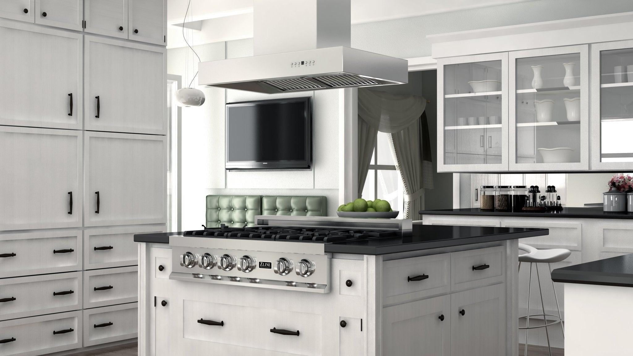 ZLINE 42 in. Professional Island Mount Range Hood in Stainless Steel (KECOMi-42)