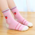 thumbnail image 4 of JeashCHAT 5Pair Kids Socks Cute Print Children Middle Tube Socks Breathability Warm Socks, 4 of 9