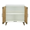 thumbnail image 4 of Coast To Coast Imports 2-Door Wood Cabinet with Handwoven Jute Details in White, 4 of 6