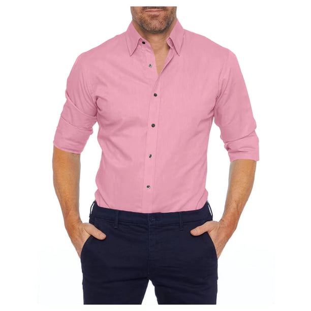 Blusa y camisa de manga larga con cuello vuelto para hombre, blusa informal de moda con cuello vuelto, manga larga, cremallera, botones de lino, blusa de algodón para hombre