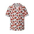 thumbnail image 2 of Lsque Red Ladybugs print Men's Cuban Collar Short Sleeve Shirt Summer Beachwear Casual Button Down Fashionable Vacation Leisure Shirt-4X-Large, 2 of 7
