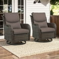 thumbnail image 2 of Gymojoy Outdoor Rocking Chair Set of 2, All Weather Wicker Patio Furniture Set Outdoor Swivel Glider Chair Sets of 2 with Deep Seat,Gray, 2 of 8