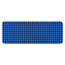 Blue Black Geometric Pattern Kitchen Rug Mat,Kitchen Runner Rugs Non Skid Washable,Decorative Kitchen Floor Mats for Kitchen,Sink,Laundry,17"x47.2"