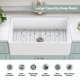 thumbnail image 4 of HOROW 33" L x 20" W Fireclay Farmhouse Kitchen Sink with Sink Grid and Basket Strainer, 4 of 12