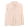 thumbnail image 4 of hotojiny Women'S Dressy Shirts Chiffon Casual 3/4 Sleeve Lapel Work Blouse Spring Fashion Lightweight Tops, 4 of 7
