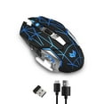 thumbnail image 1 of Bearachild Ratón inalámbrico con carga USB, silencioso, 2400DPI, receptor de ratones para juegos, portátil, suspensión inteligente, trabajo, Juegos de teclado y mouse para computadora estrella negra, 1 of 6