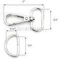 thumbnail image 5 of 10 Sets Antique Brass Snap Hooks Lobster Clasp Swivel Push Gate Fashion Clips with D Ring Craft FSD1 (3/4 Inch), 5 of 9