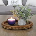 thumbnail image 2 of AuldHome Design Wood Beaded Tray (Stained Wood), Decorative Farmhouse Style Oval Wooden Tray, 2 of 8