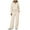 Beige, variant on felwors Women's 2 Piece Lounge Sets Side Slit Outfits Wide Leg Tracksuit Comfy Loungewear Fashion Sweatsuit Light Green, M