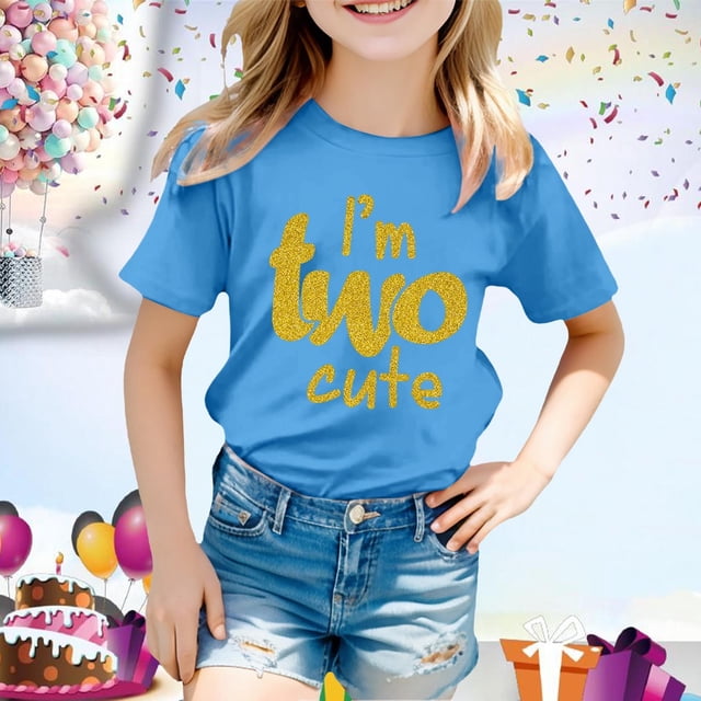 Chemises pour Filles Imprimé Manches Courtes Col Rond Tenue d'Été pour Tout-Petits Mode Fille 10-11 Ans