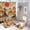 Sunrise Landscape, variant on Shower Sets for Bathroom, Marble Pattern Printed on Bathroom Shower Curtain Sets with Rugs, Great for Master Bath Beach House Modern Home, 72 x 72 inches