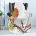 thumbnail image 4 of Forest Soft Flannel Fleece Blanket, Autumn Day in the Park with Fall Leaves and Trees Hand Drawn Style Vintage Picture, Cozy Plush for Indoor and Outdoor Use, 50" x 60", Green Brown, by Ambesonne, 4 of 5