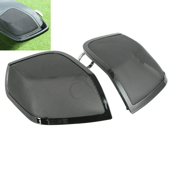 TCT-MOTORPARTS 5"x7" Saddlebag Lid Speaker Grill Cover For Harley Touring Touring 2014-2023 FLT, FLHT, FLHTCU, FLHRC, Road King, Road Glide, Street Glide, Electra Glide, Ultra-Classic Black
