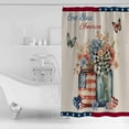 thumbnail image 4 of 4th of July Shower Curtains for Bathroom Waterproof Fabric Bath Curtains Decor Bath Tub Curtain Floral Butterfly Blue Red Independence Day Decorative Shower Curtain Sets with 12 Hooks, 72x72 Inch, 4 of 6