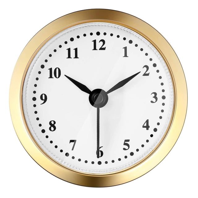 yuksok 2.4in Classic Clock Insert Movement Wall Clock Gold Bezel Living Room