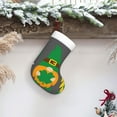thumbnail image 6 of Daiia Spring St Patrick’S Day Irish Gnomes Print Christmas Stocking，18"Large Knitted Xmas Stocking for Kids, Family Stocking for Fireplace Christmas Holiday Party Decoration, 6 of 7