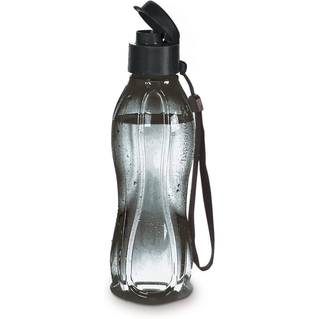 Tupperware: Botella hermética de agua EcoTwist de 500 mL. Color negro SHIRET Hogar