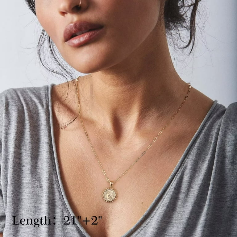 SMILEST Gold Layered Initial Necklaces for Women Dainty 14k Gold