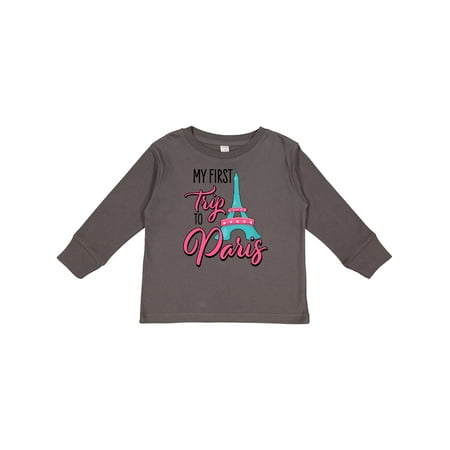 

Inktastic My First Trip to Paris Boys or Girls Long Sleeve Toddler T-Shirt