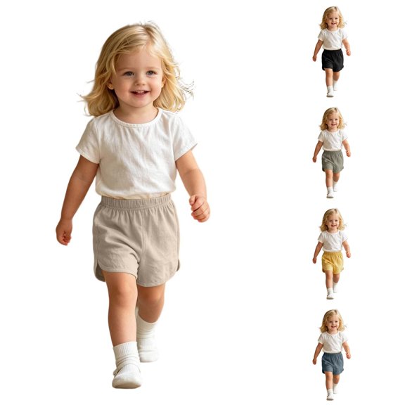 JCCXIN Toddler Baby Boys Girls Athletic Shorts Elastic Waist Solid Color Lightweight Outdoor Sports Activewear Running Summer Casual Homewear Lovely Party Bottoms,Navy,18-24 Months