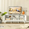 thumbnail image 2 of Giantex Meuble Télé en Rotin, Centre de Divertissement avec Armoire de Rangement et Tablette Réglable Console Multimédia, 2 of 10