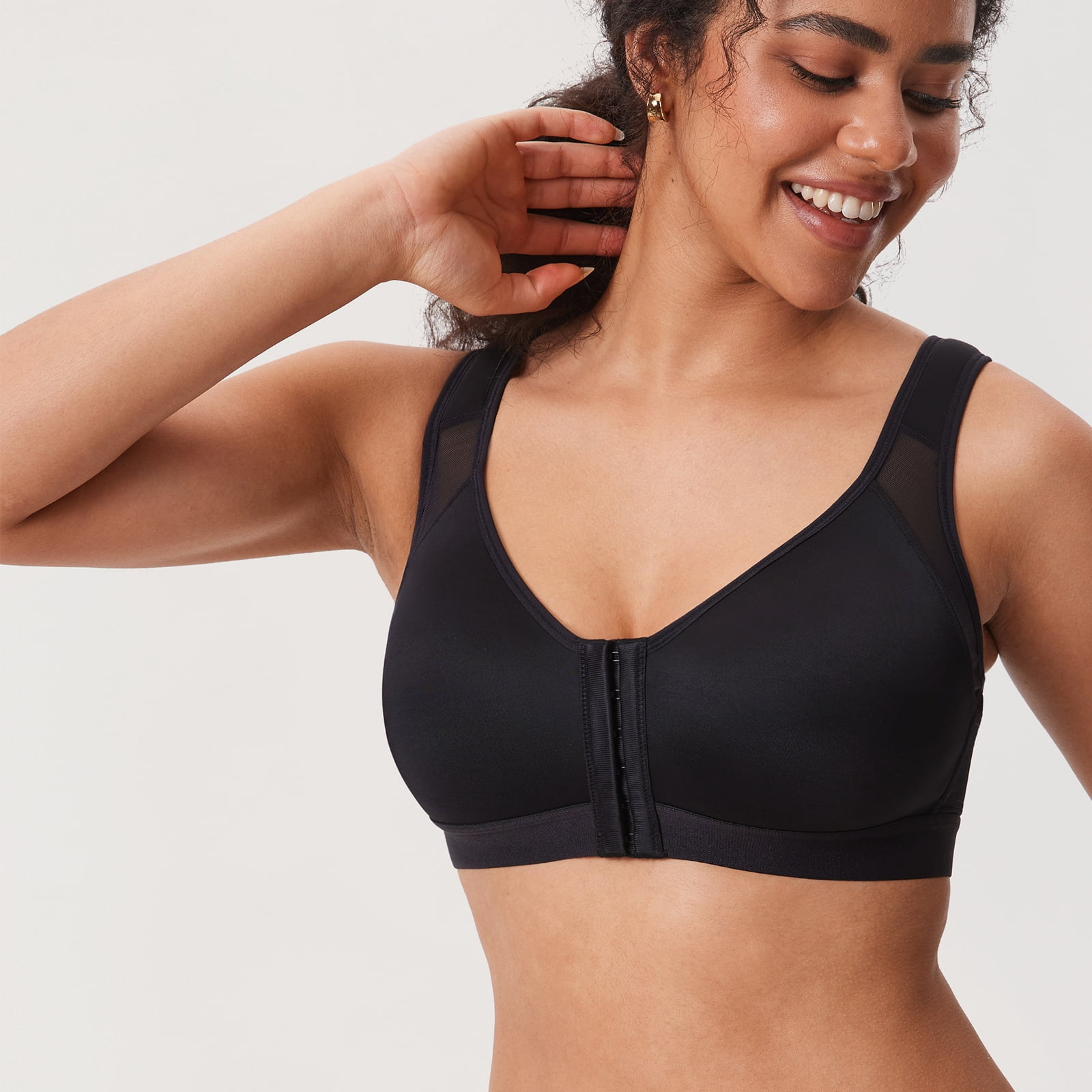 DELIMIRA Women's Front Closure Posture Wireless Full Coverage Bra Plus Size