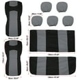 thumbnail image 6 of Unique Bargains 9Pcs Universal Fit Full Car Seat Cover Kit Black Gray, 6 of 8