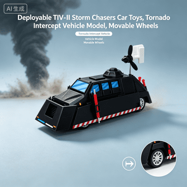 Deployable TIV-II Storm Chasers Car Toys, Tornado Intercept Vehicle Model, Movable Wheels