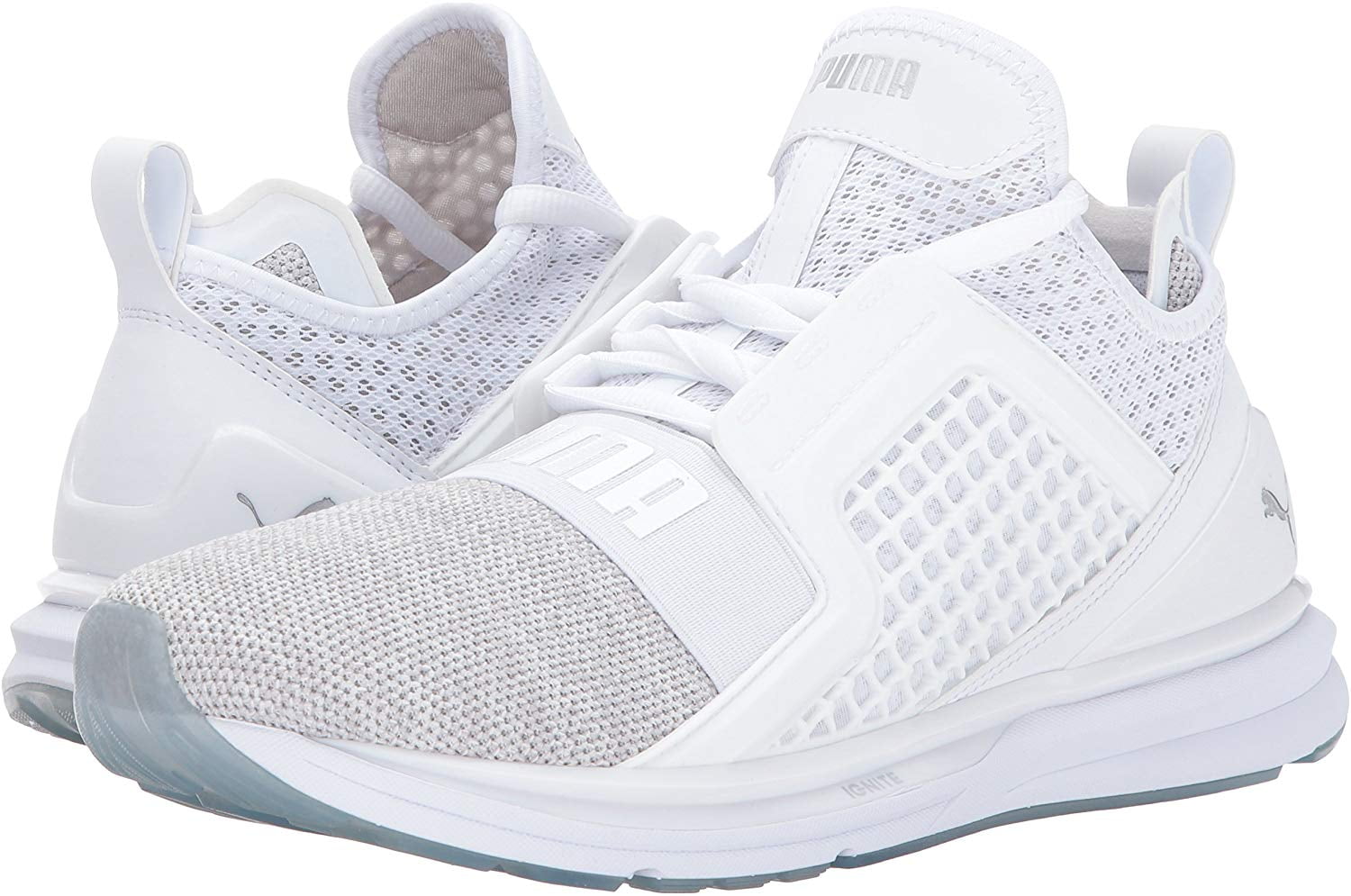 Puma Men's Ignite Limitless White / Silver AnkleHigh Basketball Shoe