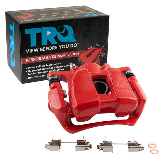 TRQ Front Right Brake Caliper w/Bracket Performance Red Passenger Side Compatible with 2013-2022 Honda Accord 2016-2022 HR-V