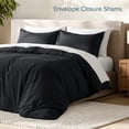 thumbnail image 6 of Bare Home Luxury Duvet Cover and Sham Set - Premium 1800 Collection - Ultra-Soft - Queen, Black, 3-Pieces, 6 of 10