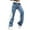 White, variant on JIKNTTR Women's Stretchy Jeans Fashion Patchwork Denim Pants With Elastic Waistband Comfy Pants Dailywear