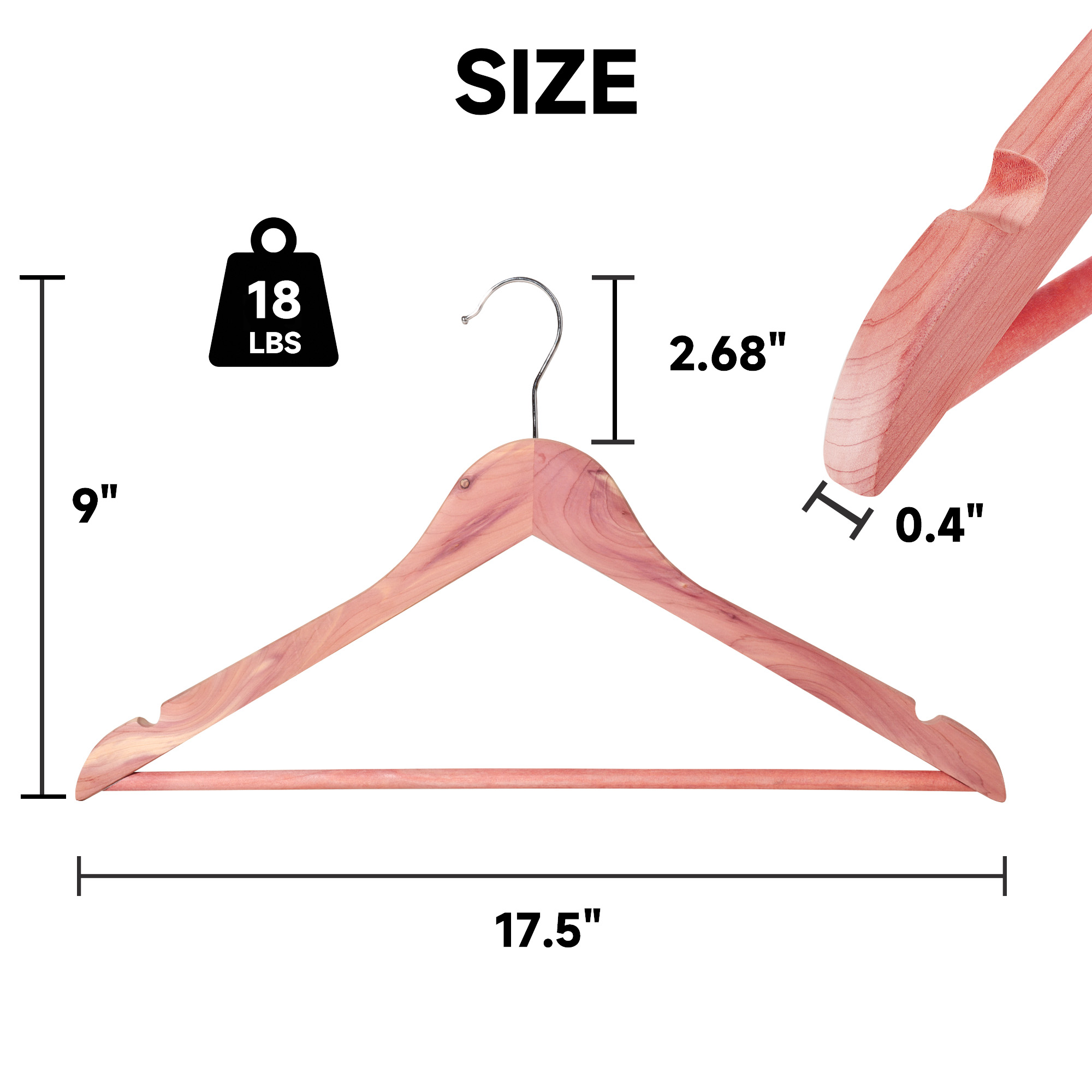 BP4U 12-Pack Premium Wooden Clothes Hangers with Clips, Cedar Wood Skirt/Pant Hangers with Adjustable Clips for Suits, Dresses, Coats, Jackets, Trousers