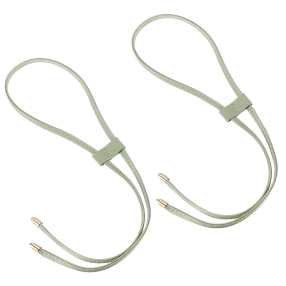Uxcell 2Pack 85.5cm/33.7" PU Leather Drawstring Pull String Purse Strap for Bucket Bag, Green