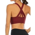 thumbnail image 7 of FUTATA Women's Cross Strap Padded Lace Up Sports Bra, Sports Underwear Medium Support Yoga Bra With Detachable Cups For Running Yoga Fitness Workouts, 7 of 7