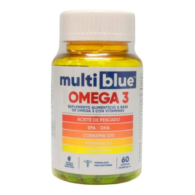 Suplemento alimenticio Multiblue con Aceite de Pesacdo con Vitaminas 60 Cápsulas