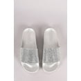 thumbnail image 3 of Cape Robbin MOIRA-61 SILVER RHINESTONE DIAMOND SLIDE MULE FLAT DESIGNER SANDALS (SILVER, 5), 3 of 3