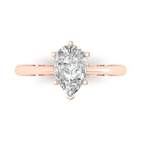 Solitaire Engagement Ring for Women - 1.5ct Simulated Diamond in 18K Rose Gold Promise Ring